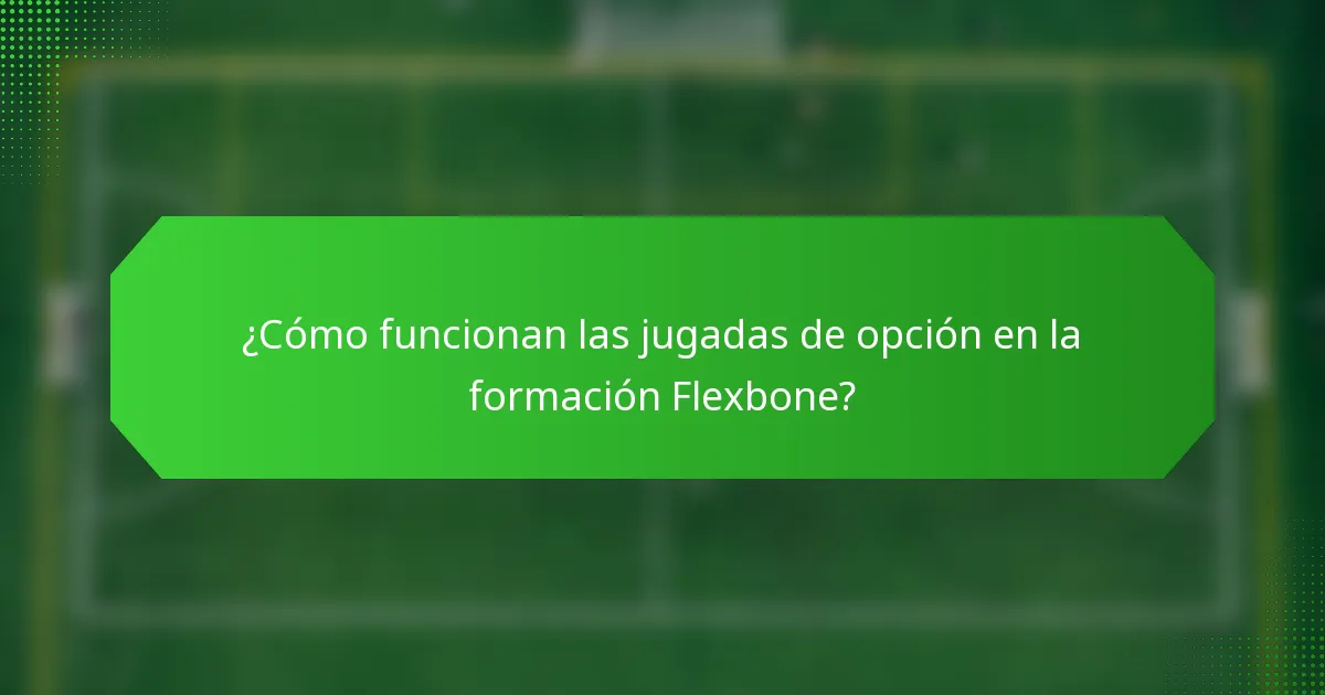 ¿Cómo funcionan las jugadas de opción en la formación Flexbone?