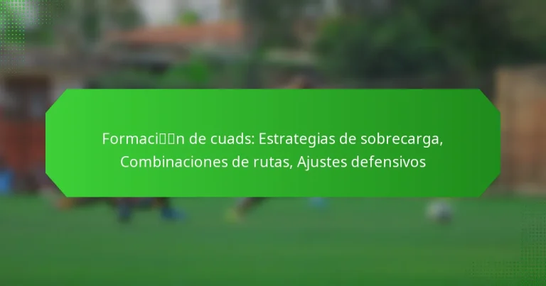 Formación de cuads: Estrategias de sobrecarga, Combinaciones de rutas, Ajustes defensivos