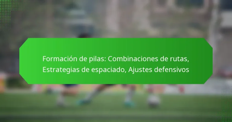 Formación de pilas: Combinaciones de rutas, Estrategias de espaciado, Ajustes defensivos
