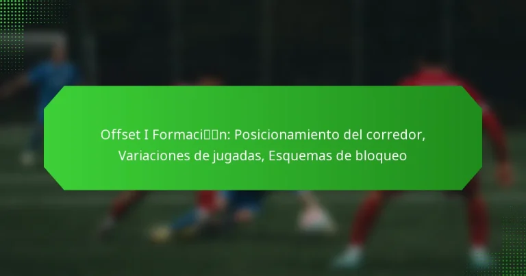 Offset I Formación: Posicionamiento del corredor, Variaciones de jugadas, Esquemas de bloqueo