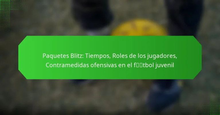 Paquetes Blitz: Tiempos, Roles de los jugadores, Contramedidas ofensivas en el fútbol juvenil